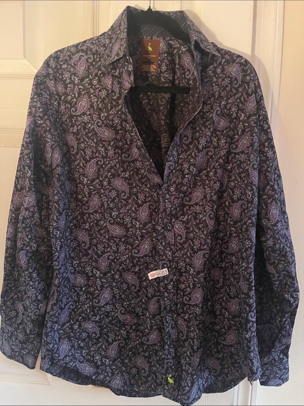 Tailorbyrd Purple Paisley Men's Button-Up Shirt